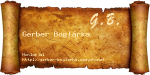 Gerber Boglárka névjegykártya